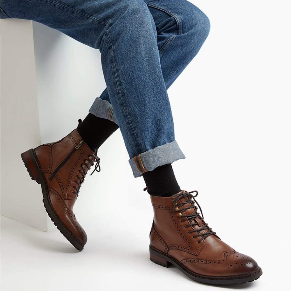 Dune Colonels Mens Brogue Ankle Boots
